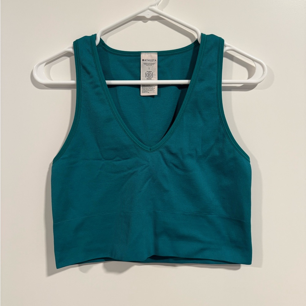 Athleta Teal V-Neck Tank Top